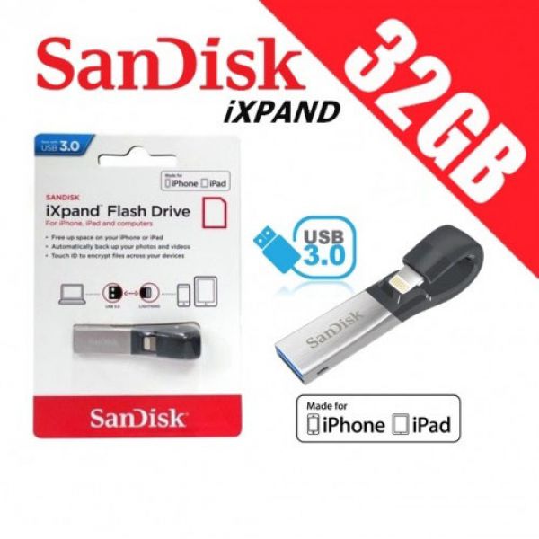 USB Sandisk Ixpand 3.0 32gb cho iPhone cổng lightning chính hãng