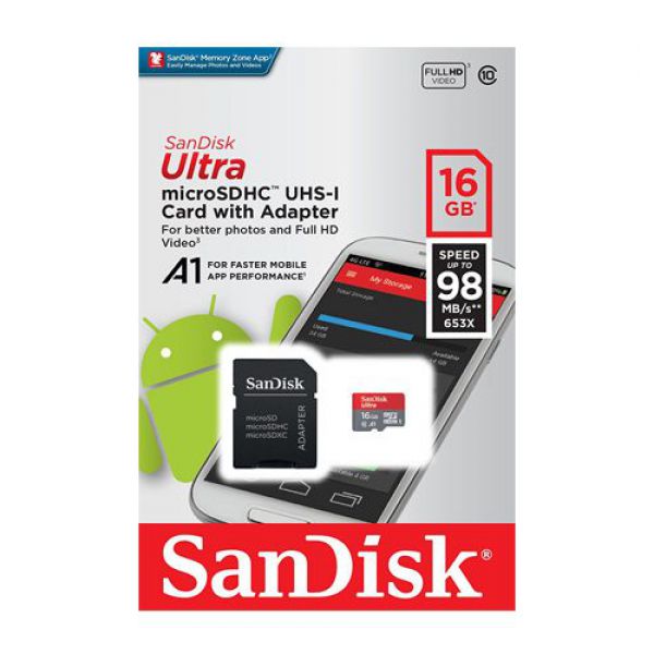 THẺ NHỚ Thẻ nhớ micro sandisk ultra A1 16gb - 98 mb 