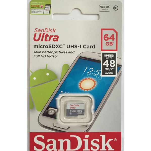 THẺ NHỚ Thẻ nhớ Micro SDXC SanDisk Ultra 64GB 48MB/s Chính Hãng