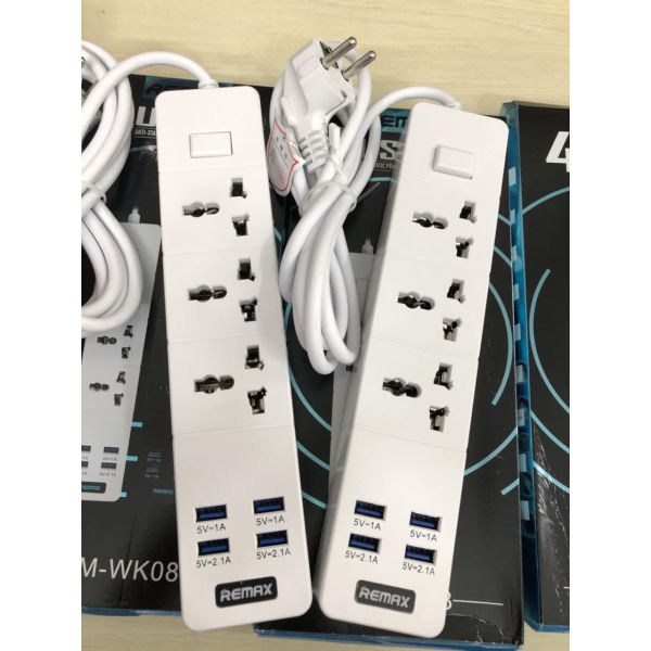 Ổ Cắm Điện Thông Minh Đa Năng Remax RM-WK08 Có 4 Cổng USB