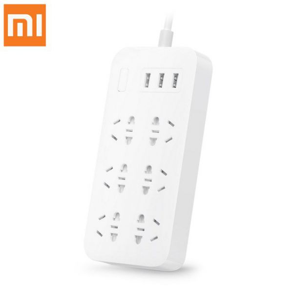 Ổ Cắm Điện Thông Minh Xiaomi Power Strip CXB6-1QM 6 Giác Cắm Điện - 3 Cổng USB Chính Hãng