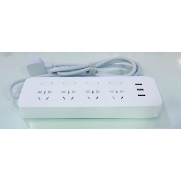 Ổ Cắm Điện Thông Minh Xiaomi MiJia Power Strip MJSWSKCXB-01QM 4 Giác Cắm Điện Có Công Tắc - 3 Cổng USB Chính Hãng