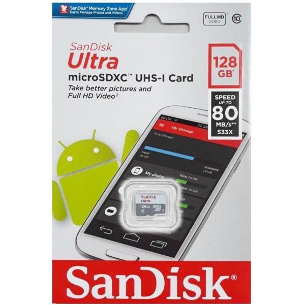 THẺ NHỚ Thẻ nhớ micro SDXC Sandisk 128Gb  Class 80Mb/s Chính Hãng