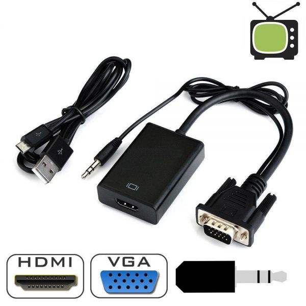 Cáp Chuyển Đổi VGA  Sang HDMI có audio Hỗ Trợ Full HD1080P