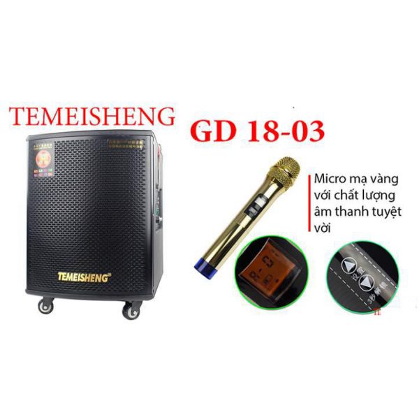 Loa kéo Temeisheng DP 18-03 tặng kèm micro không dây