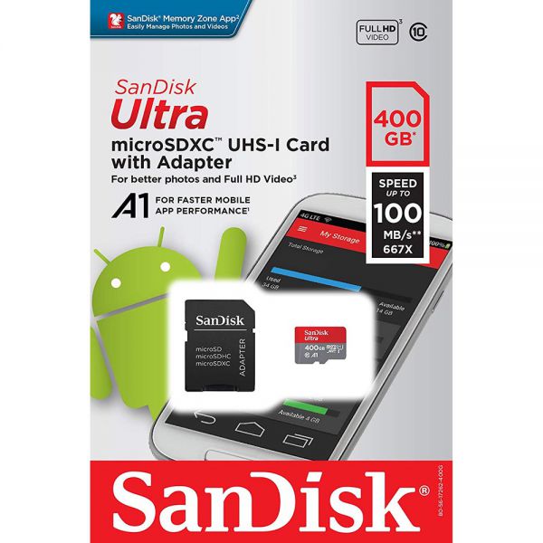 THẺ NHỚ Thẻ nhớ micro SDHC Sandisk Ultra A1 400Gb 100Mb/s Chính Hãng