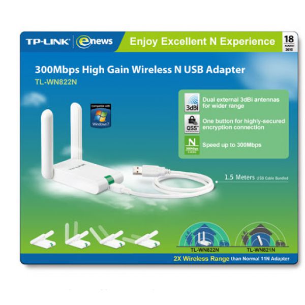 USB thu wifi TP-link WN822N tốc cao tốc độ 300Mbps chính hãng