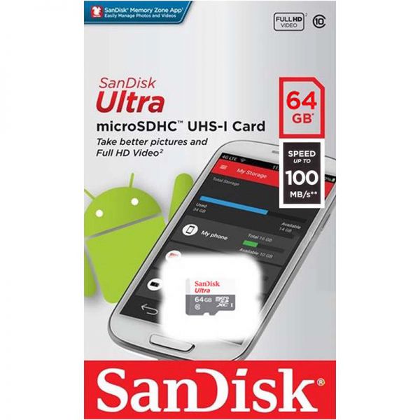 THẺ NHỚ Thẻ nhớ micro sandisk ultra 64gb - 100mb Chính Hãng